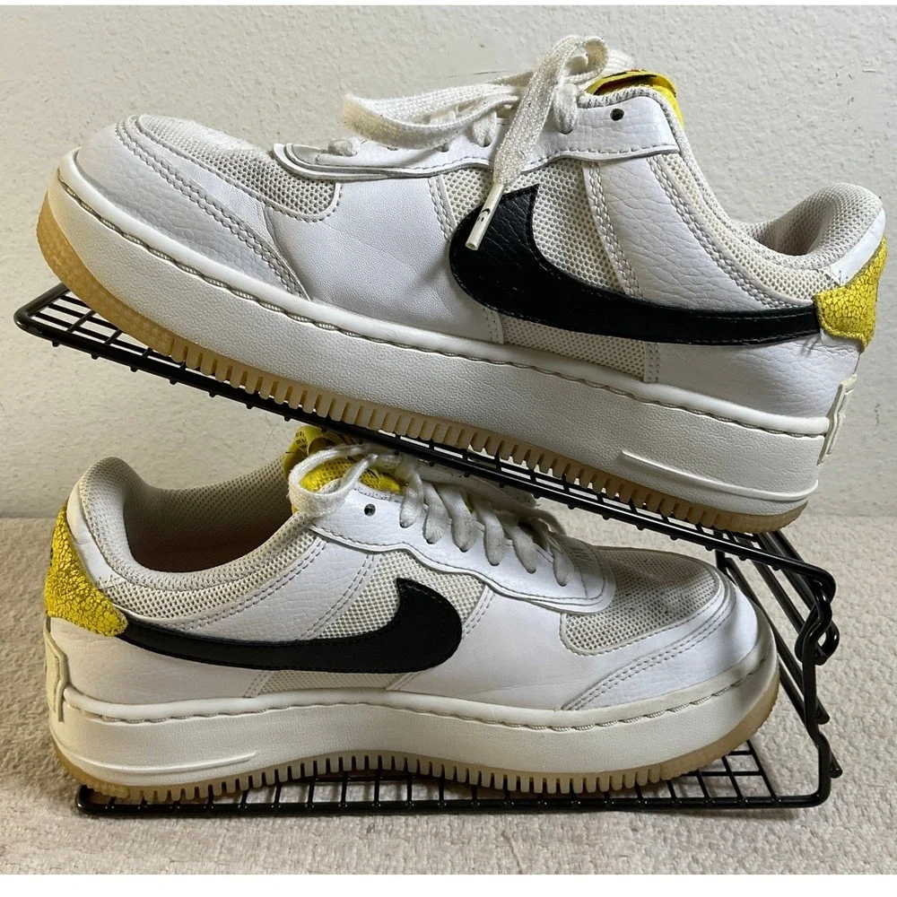 Nike Air Force 1 Shadow Go The Extra Smile White Yellow DO5872-100 Womens 7.5